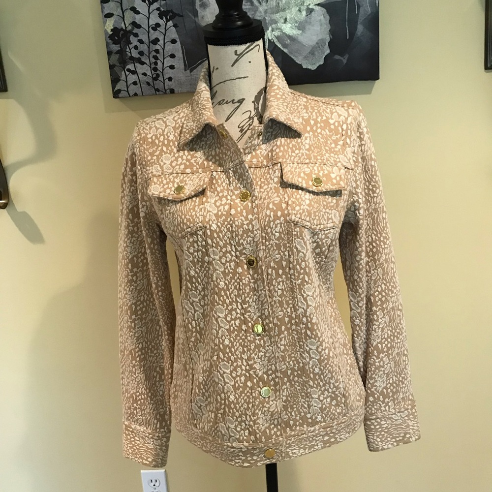 Isaac Mizrahi animal print short  jacket Sz Small